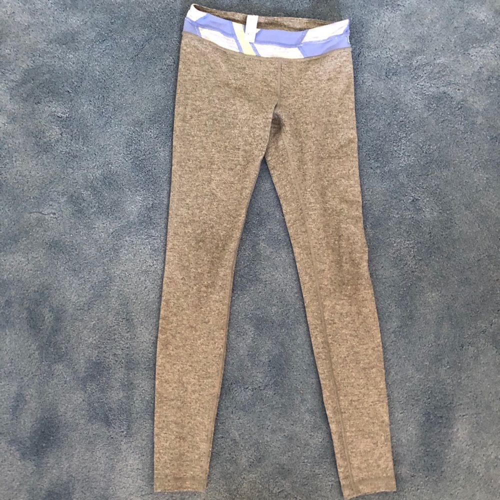 Ivivva Gray Leggings w/ Blue Waistband